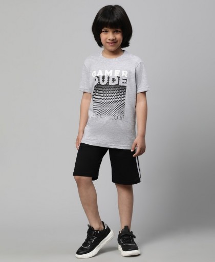 KIDLYBOO Printed T-Shirt with Shorts