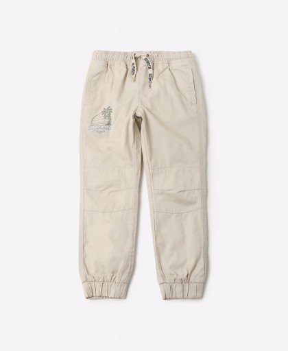 FIRST CLASS Panelled Joggers with Placement Print