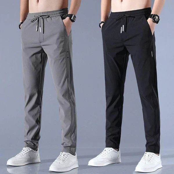 ?Buy1 Get 1 Free??PREMIUM MEN'S HIGH STRETCH SKINNY LYCRA PANTS(Black & Gray) ?