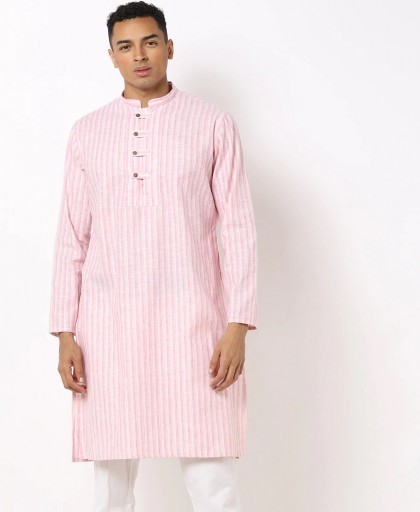 NETWORK Striped Straight Kurta with Side Pockets