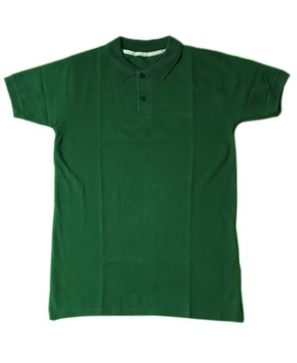 Solid Men Polo Neck Green T-Shirt