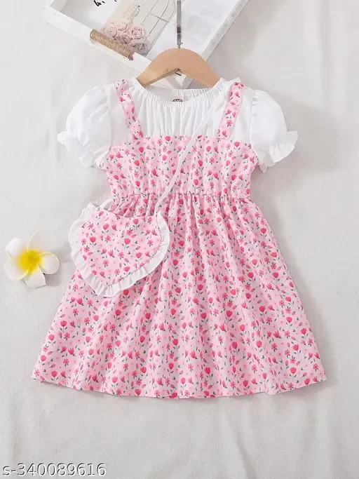 New Baby Girl Frock & Dress With Pink Colour And Rayon Fabric